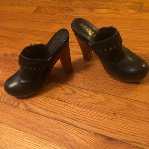 Ralph Lauren platform mules